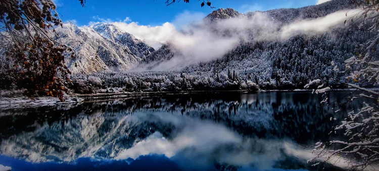 雪景中的鏡海。九管局供圖